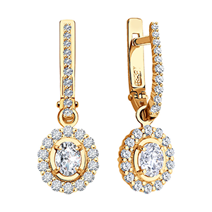 Серьги золотые c драгоценными камнями