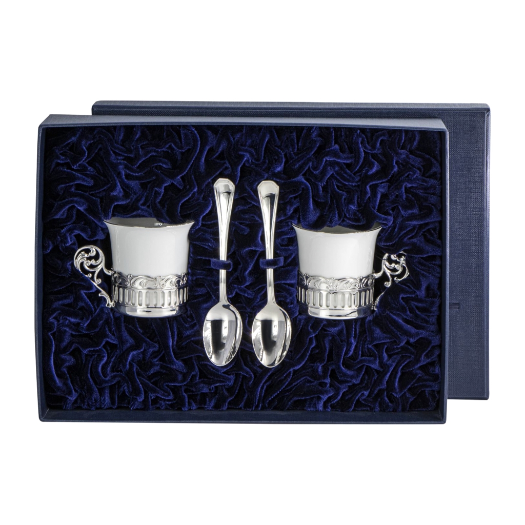 Набор 561НБ07801 чаш/коф "Богема"+лож (4 пр) +футляр