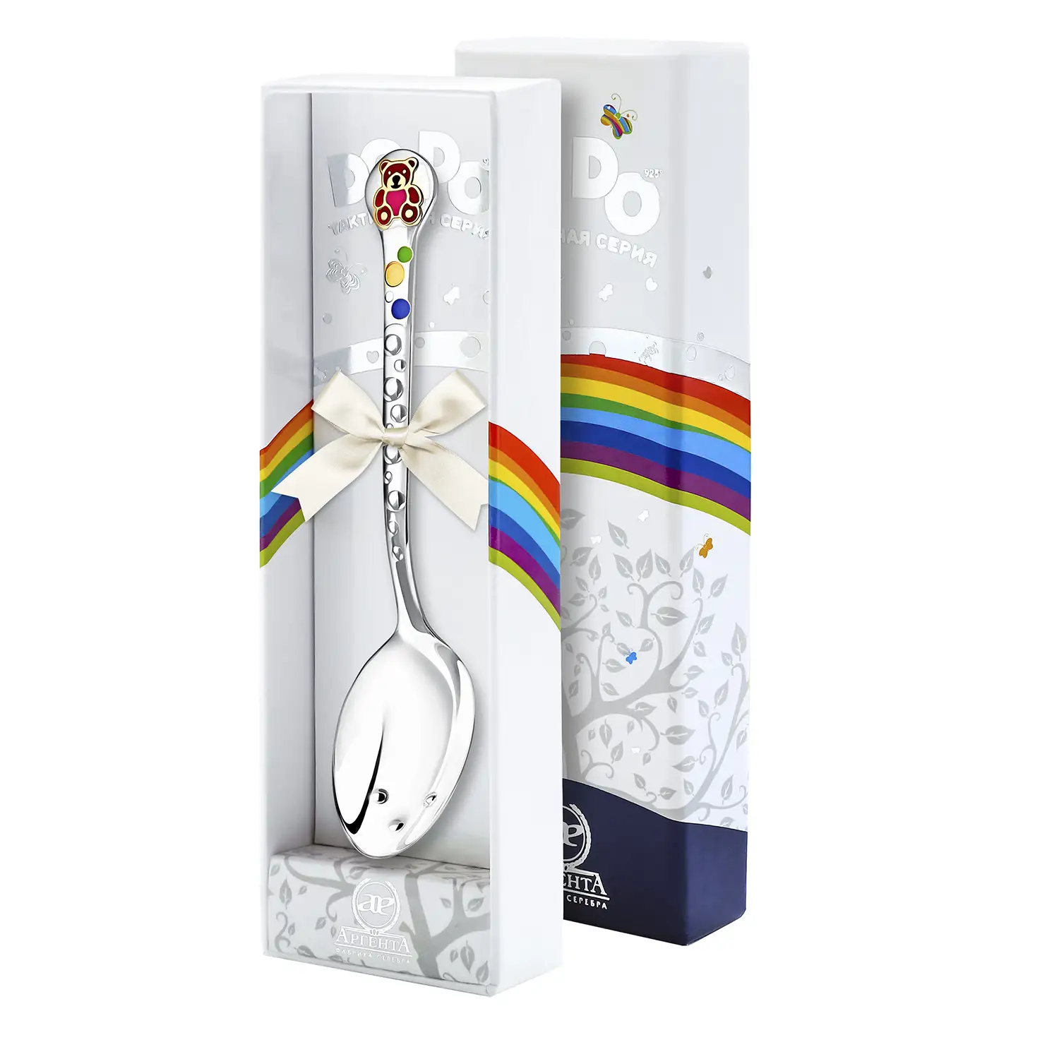 Ложка 368ЛЖ05808_м детская DODO "Медвежонок" ч/п с малиновой эм