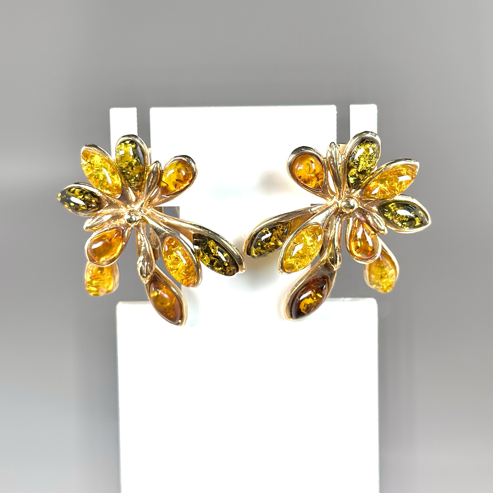 Серьги 811114 янтарь