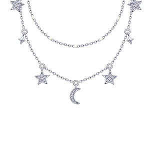 Колье серебряные с камнями и без камней