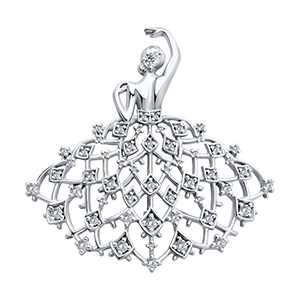 Броши серебряные с камнями и без камней