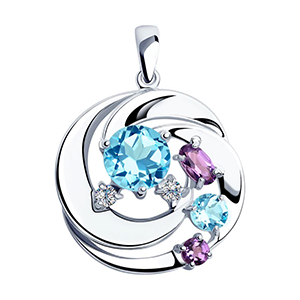 Подвески серебряные с камнями и без камней