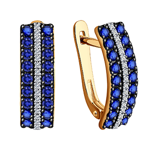 Серьги золотые с натуральными камнями